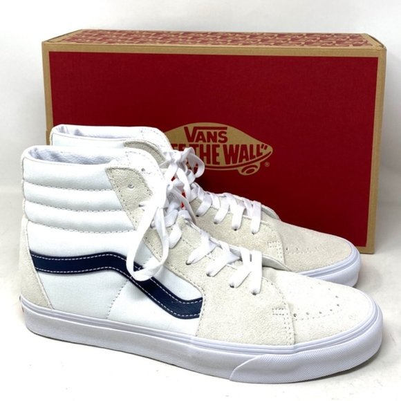 VANS Sk8-Hi Classic Sport Shoes Suede Canvas Sneakers SB White Women VN0A32QG9YG - Picture 2 of 9